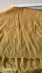 Load image into Gallery viewer, Women's Lakhnavi Handcrafted Mul Chanderi Unstitched Chikankari Full Suit Material - HONC0328107