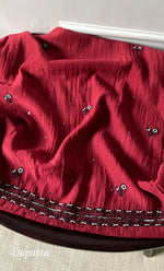 Load image into Gallery viewer, Women's Lakhnavi Handcrafted Unstitched Mul Chanderi Kurta And Dupatta Set - HONC0324074