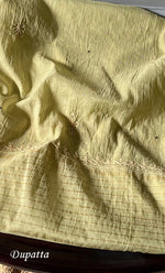 Load image into Gallery viewer, Women's Lakhnavi Handcrafted Mul Chanderi UnStitched Kurta And Dupatta Set - HONC0280888