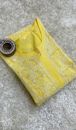 Load image into Gallery viewer, Naira Women's Lucknowi Handcrafted Cotton Chikankari Kurti - HONC0164390