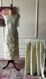 Load image into Gallery viewer, Women's Lakhnavi Handcrafted Chanderi Silk Unstitched Chikankari Full Suit - HONC0350702