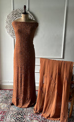 Load image into Gallery viewer, Women's Lucknowi Handcrafted Viscose Georgette Unstitched Chikankari Suit Material - HONC0325140