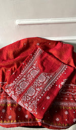 Load image into Gallery viewer, Women's Lakhnavi Handcrafted Tissue Chanderi Unstitched Kurta And Dupatta Set - HONC0299540