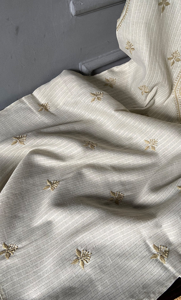 Men's Lucknowi Handcrafted Cotton Chikankari Kurta - HONC0298854