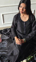 Load image into Gallery viewer, Ishita Women's Lucknowi Handcrafted Chanderi Silk Chikankari Kurti - HONC0350675