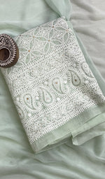 Load image into Gallery viewer, Women's Lakhnavi Handcrafted Cotton Chikankari Suit Material-HONC0197789