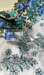 将图像加载到图库查看器中, Women's Lakhnavi Handcrafted Cotton Chikankari Unstitched Kurti Fabric - HONC0284310