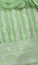 将图像加载到图库查看器中, Women's Lakhnavi Handcrafted Cotton Chikankari Suit Material - HONC0217829