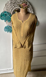 Load image into Gallery viewer, Yusra Women's Lakhnavi Handcrafted Viscose Georgette Chikankari Kurti- HONC0300290