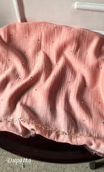 Load image into Gallery viewer, Women's Lakhnavi Handcrafted Unstitched Mul Chanderi Kurta And Dupatta Set - HONC0323632