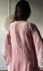 Load image into Gallery viewer, Women's Lucknowi Handcrafted Mul chanderi Chikankari Kaftan - HONC0318262