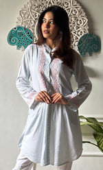 将图像加载到图库查看器中, Women's Lakhnavi Handcrafted Modal Cotton Chikankari Top -ONC0315249