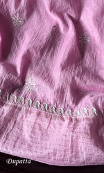 Load image into Gallery viewer, Women's Lakhnavi Handcrafted Mul Chanderi Semi - Stitched Kurta And Dupatta Set - HONC0281949