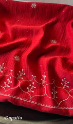 Load image into Gallery viewer, Laiba Women's Lakhnavi Handcrafted Mul Chanderi Semi - Stitched Anarkali And Dupatta Set - HONC0271849