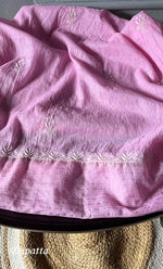 将图像加载到图库查看器中, Women's Lakhnavi Handcrafted Mul Chanderi Semi - Stitched Angrakha And Dupatta Set- HONC0281944