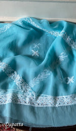 Load image into Gallery viewer, Women's Lucknowi Handcrafted Faux-Georgette Unstitched Chikankari Suit Material - HONC0348763