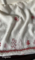 Load image into Gallery viewer, Saziya Women's Lakhnavi Handcrafted Mul Chanderi Semi - Stitched Kurta And Dupatta Set - HONC0270726