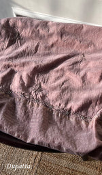 将图像加载到图库查看器中, Women's Lakhnavi Handcrafted Mul Chanderi Chikankari Semi Stitched Kurta And Dupatta Set- HONC0286650