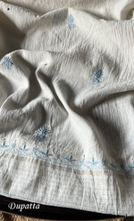 Load image into Gallery viewer, Women's Lakhnavi Handcrafted Maheshwari Mul Chanderi Unstitched Kurta And Dupatta Set- HONC0276234