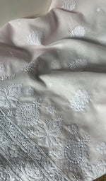 将图像加载到图库查看器中, Women's Lakhnavi Handcrafted Cotton Chikankari Unstitched Kurti Fabric - HONC0241714
