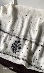 Load image into Gallery viewer, Women's Lakhnavi Handcrafted Mul Chanderi UnStitched Kurta And Dupatta Set - HONC0312355