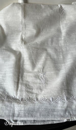 Load image into Gallery viewer, Women's Lakhnavi Handcrafted Linen Cotton Chikankari Semi- Stitched Kurta And Dupatta Set- HONC0258765