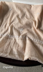 将图像加载到图库查看器中, Women's Lakhnavi Handcrafted Mul Chanderi Semi - Stitched Kurta And Dupatta Set - HONC0284707