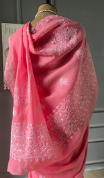 Load image into Gallery viewer, Fairoz Women's Lakhnavi Handcrafted Cotton Chikankari Saree - HONC0310685
