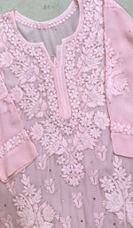 Load image into Gallery viewer, Aaliya Women's Lucknowi Handcrafted Crepe Chikankari Kurti - HONC0193271