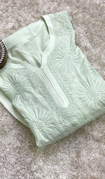 将图像加载到图库查看器中, Sabana Women's Lucknowi Handcrafted Muslin Chikankari Anarkali Dress- HONC0167556