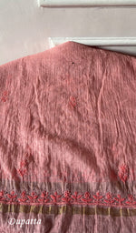 Load image into Gallery viewer, Women's Lakhnavi Handcrafted Mul Chanderi Unstitched Chikankari Full Suit Material - HONC0324508