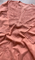 将图像加载到图库查看器中, Women's Lakhnavi Handcrafted Cotton Chikankari Kurti - NC13820