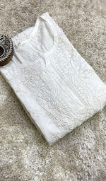 Load image into Gallery viewer, Women's Lucknowi Handcrafted Modal Cotton Chikankari Kurti - HONC0200248