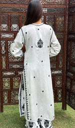Load image into Gallery viewer, Shifa Women's Lakhnavi Handcrafted Modal Cotton Chikankari Kurta And Palazzo Set - HONC0205167