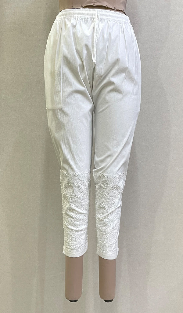 Women's Lakhnavi Handcrafted Cotton Chikankari Pant - HONC0214885