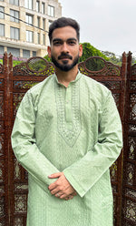 Load image into Gallery viewer, Men's Lucknowi Handcrafted Cotton Chikankari Kurta - HONC0298880