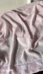 Load image into Gallery viewer, Women's Lakhnavi Handcrafted Pure Silk Georgette Chikankari Suit Material - HONC0187291