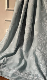 Load image into Gallery viewer, Fairoz Women's Lakhnavi Handcrafted Cotton Chikankari Saree - HONC0232527