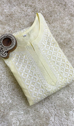 Load image into Gallery viewer, Jubina Women's Lucknowi Handcrafted Cotton Chikankari Kurti - HONC0164335