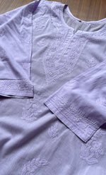 将图像加载到图库查看器中, Women's Lakhnavi Handcrafted Cotton Chikankari Top - HONC0214051