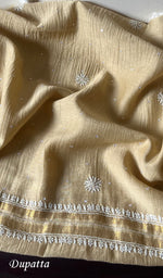 将图像加载到图库查看器中, Women's Lakhnavi Handcrafted Mul Chanderi Semi - Stitched Kurta And Dupatta Set - HONC0282237