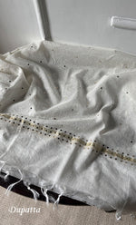 将图像加载到图库查看器中, Women's Lakhnavi Handcrafted Unstitched Mul Chanderi Kurta And Dupatta Set - HONC0321821