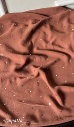 Load image into Gallery viewer, Women's Lakhnavi Handcrafted Pure Silk Georgette Chikankari Suit Material - HONC0243724