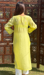 将图像加载到图库查看器中, Inaya Women's Lucknowi Handcrafted Muslin Chikankari Kurti - HONC0204423