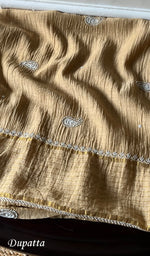 Load image into Gallery viewer, Women's Lakhnavi Handcrafted Mul Chanderi Semi - Stitched Kurta And Dupatta Set - HONC0293242