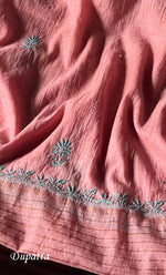 将图像加载到图库查看器中, Women's Lakhnavi Handcrafted Mul Chanderi Unstitched Kurta And Dupatta Set - HONC0280886