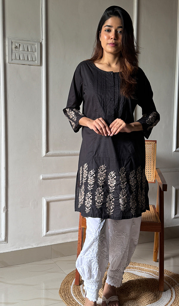 Women's Lucknowi Handcrafted Cotton Chikankari Top - HONC0297427