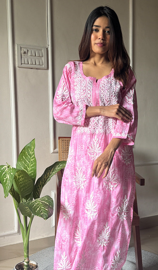Meerab Women's Lucknowi Handcrafted Cotton Chikankari Kurti - HONC0289710