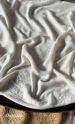 Load image into Gallery viewer, Women's Lakhnavi Handcrafted Pure Silk Georgette Chikankari Kurta And Dupatta Set- HONC0289957