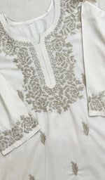 Load image into Gallery viewer, Women's Lucknowi Handcrafted Cotton Chikankari Kurti - HONC0232139